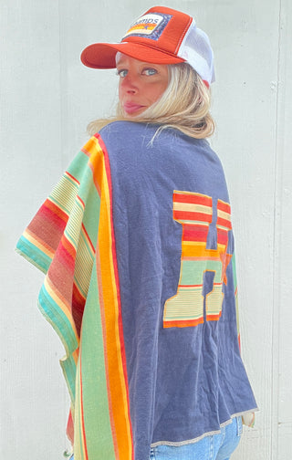 HTOWN Rio Carhartt Reworked Poncho Top [Navy]