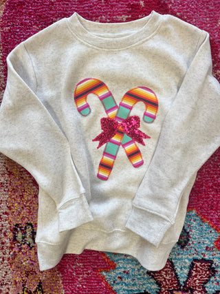 Pinata Pink Candy Cane Youth Pullover