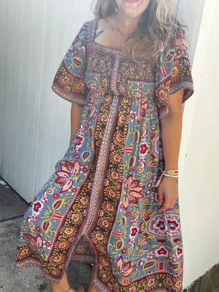 Harvest Moon Floral Midi Dress