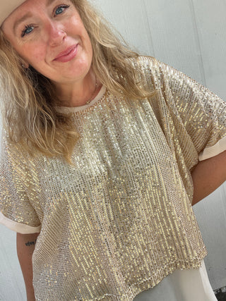 Golden Hour Glam Sequin Top