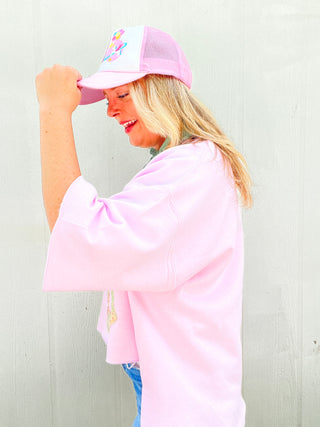 *True Treasure* Quilted Bow Cropped Pullover