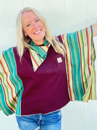 Navajo Carhartt Reworked Poncho Top