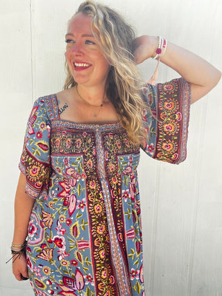 Harvest Moon Floral Midi Dress