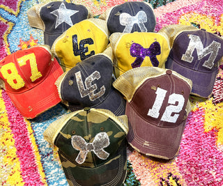Game Day Glam Sequin Dirty Trucker Hat