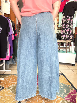 Butterfly Garden Wide-Leg Jeans