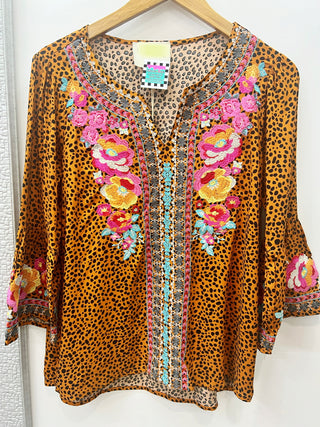 Last Call Wild Embroidered Bell Sleeve Top [All Sizes]