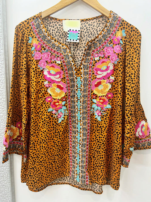 Wild Embroidered Bell Sleeve Top [All Sizes]