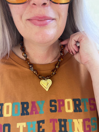Heart of Gold Necklace [Tortoise]