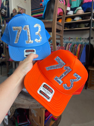 713 Area Code Trucker Hat