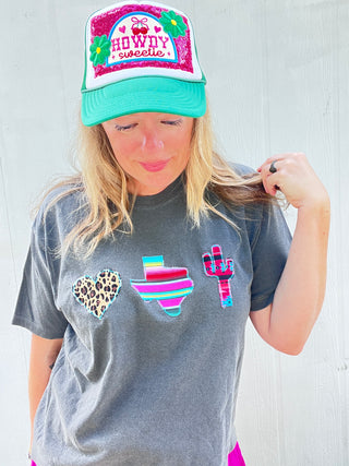 Love Texas Cactus Cropped Tee