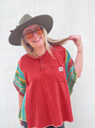Lago Carhartt Reworked Poncho Top [Rust]