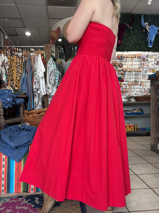 Red Hot Rendezvous Strapless Dress