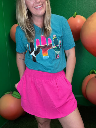 Sunset Stroll Skort [Hot Pink]