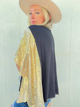 Lainey Reworked Sequin Poncho Top