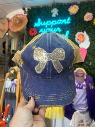 Game Day Glam Sequin Dirty Trucker Hat