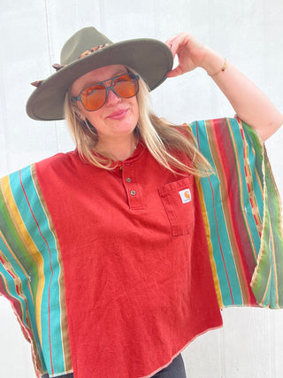 Lago Carhartt Reworked Poncho Top [Rust]