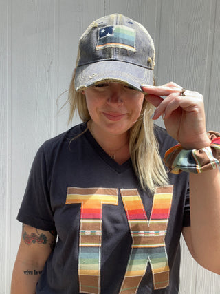 Sol Serape Flag Dirty Trucker Hat