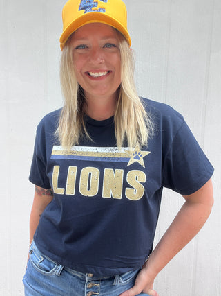 Lions Boyfriend Crop Tee