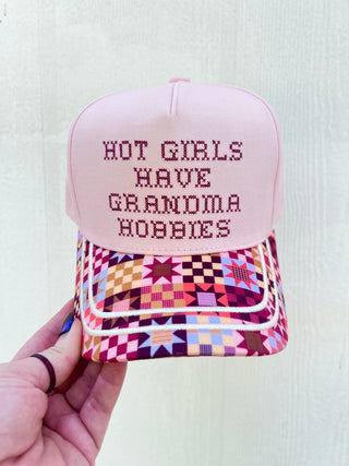 Hot Girls Grandma Hobbies Embroidered Trucker Hat