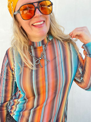 Serape Mesh Top