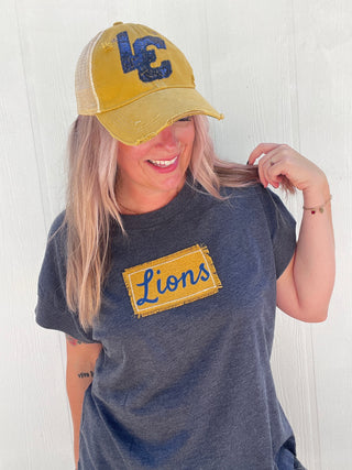 Lions Frayed Patch Top