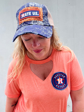 Houston Baseball Key Hole Tee