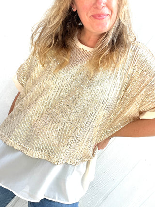 Golden Hour Glam Sequin Top