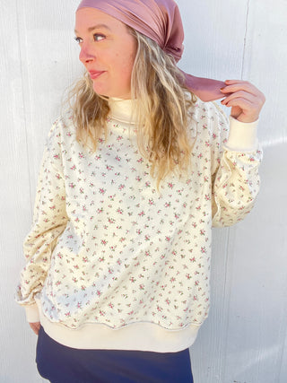 Floral Mockneck Pullover