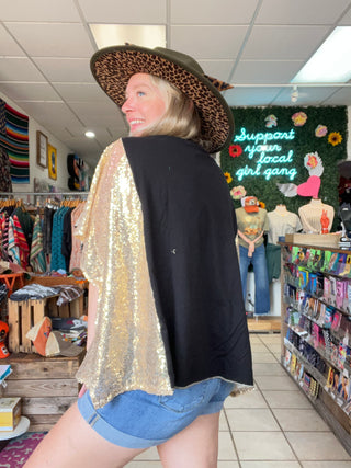 Lainey Reworked Sequin Poncho Top