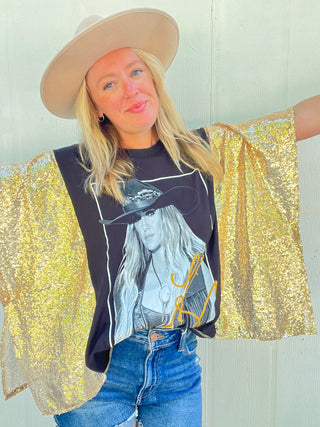 Lainey Reworked Sequin Poncho Top