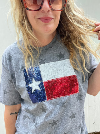 Texas Flag Sequin Tee