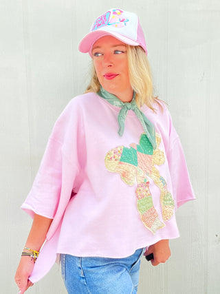 *True Treasure* Quilted Bow Cropped Pullover