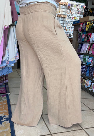 Textured Chic Khaki Pants