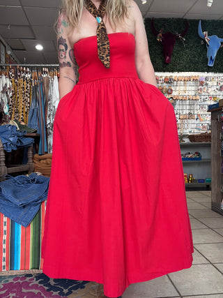 Red Hot Rendezvous Strapless Dress