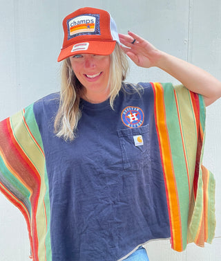 HTOWN Rio Carhartt Reworked Poncho Top [Navy]