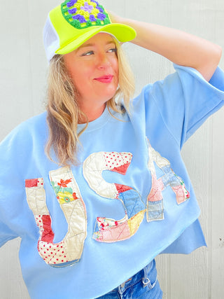 *True Treasure* USA Quilted Pullover