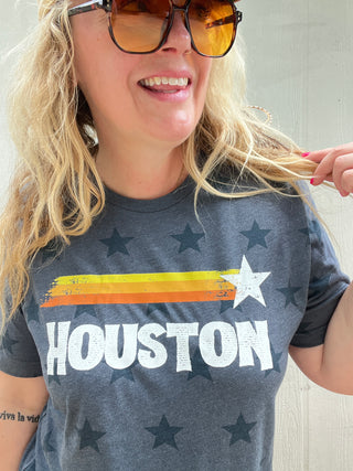 Retro Houston Baseball Tee – Customizable Unisex Game Day Shirt