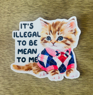 Don't Be Mean Kitten Sticker