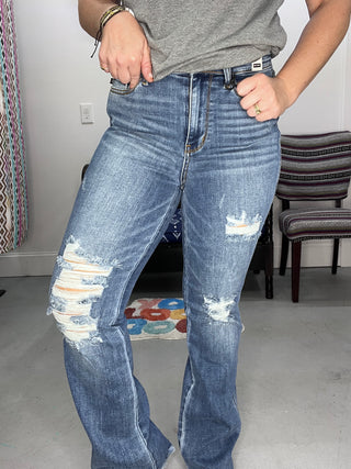 Bradley Boot Cut Frayed Jeans