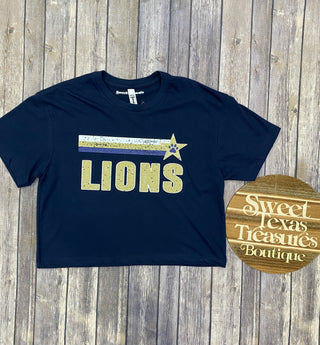 Lions Boyfriend Crop Tee