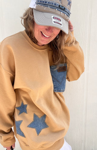 *True Treasure* Denim Dan Pocket Pullover [Large]