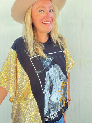 Lainey Reworked Sequin Poncho Top