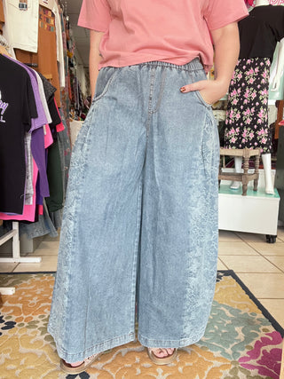 Butterfly Garden Wide-Leg Jeans