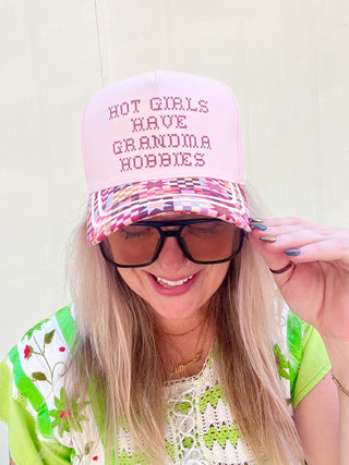 Hot Girls Grandma Hobbies Embroidered Trucker Hat