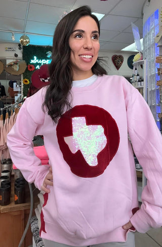 Velveteen Texas Bow Pullover [Pink]