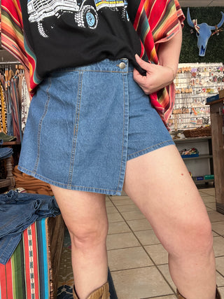 Double Take Denim Skort