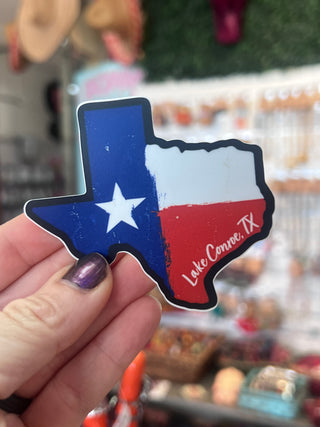 Lake Conroe Texas Flag Sticker