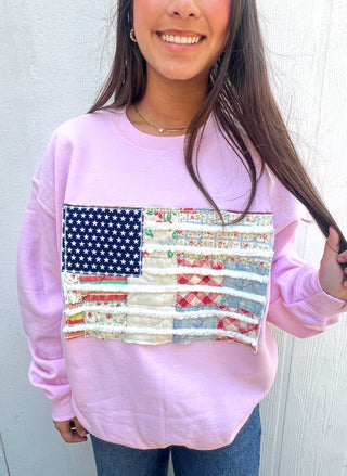 *True Treasure* Ophelia Flag Quilt Pullover