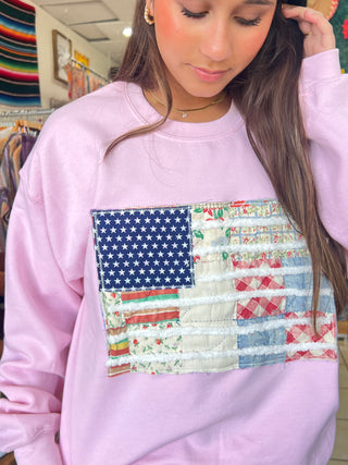 *True Treasure* Ophelia Flag Quilt Pullover