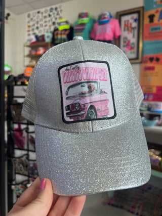 Daddy Ponytail Glitter Trucker Hat